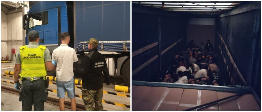 Ponad 50 nielegalnych migrantów jechało na zachód w ciężarówce. Rumuński kierowca zatrzymany [FOTO]