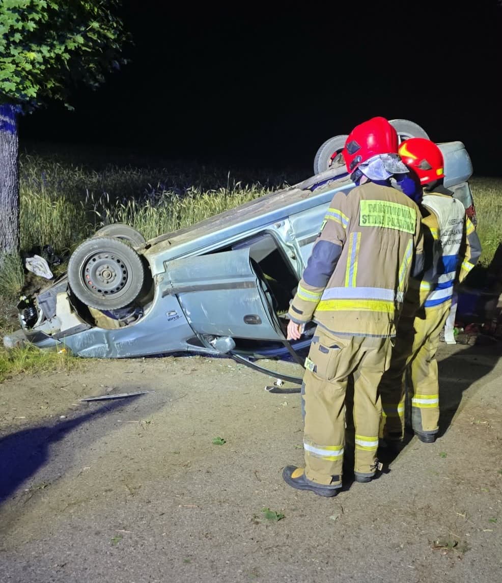 Auto dachowało w Niesłuchach. W środku dwoje nastolatków
