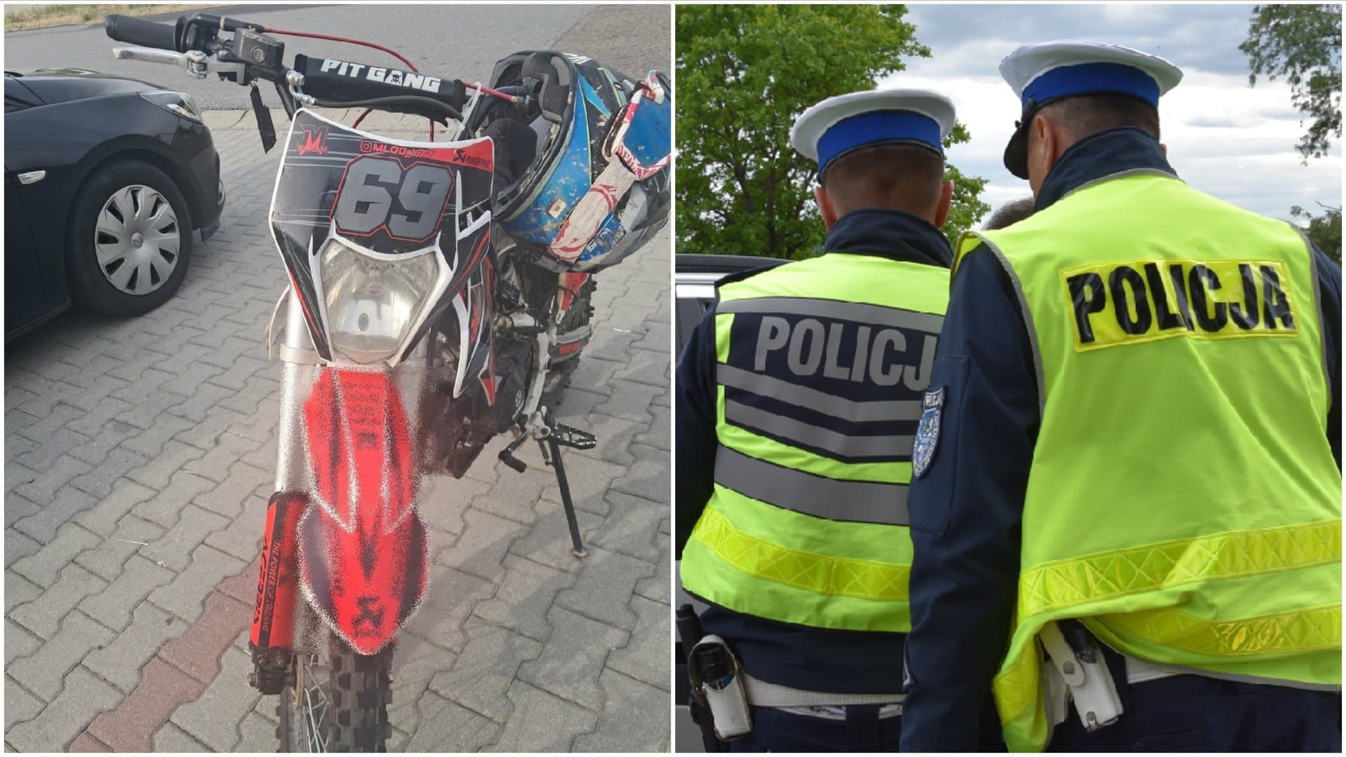 17-latek jechał crossem bez rejestracji, OC i świateł. Nie miał też prawa jazdy