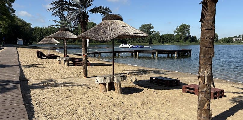 Plaża nad Jeziorem Zamkowym w Wąbrzeźnie