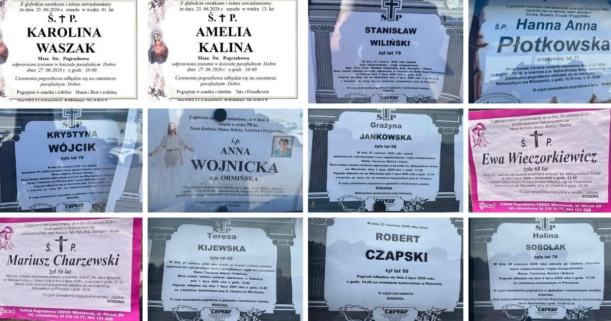 W tydzień blisko 40 pogrzebów. Znałeś te osoby? [NEKROLOGI 27.06 - 3.07]