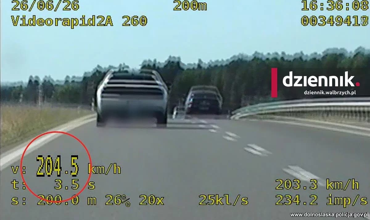 Ponad 200 km/h na ekspresówce. Policjanci przerwali brawurową jazdę kierowcy Dodge’a