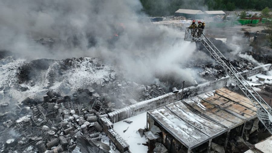 Zakończono akcję gaśniczą na składowisku odpadów