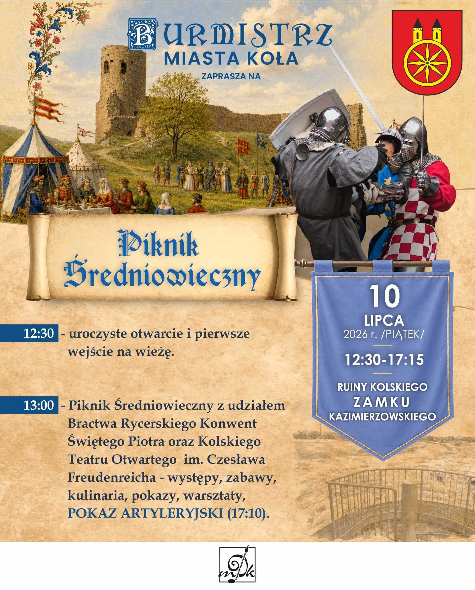 Piknik Średniowieczny i otwarcie wieży widokowej na kolskim zamku. Szykuje się wyjątkowe wydarzenie