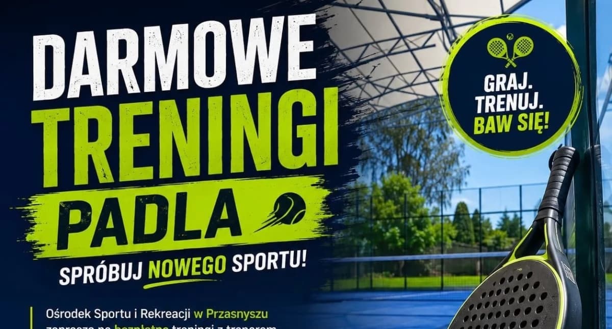 Darmowe treningi padla w Przasnyszu. Każdy może spróbować swoich sił na korcie