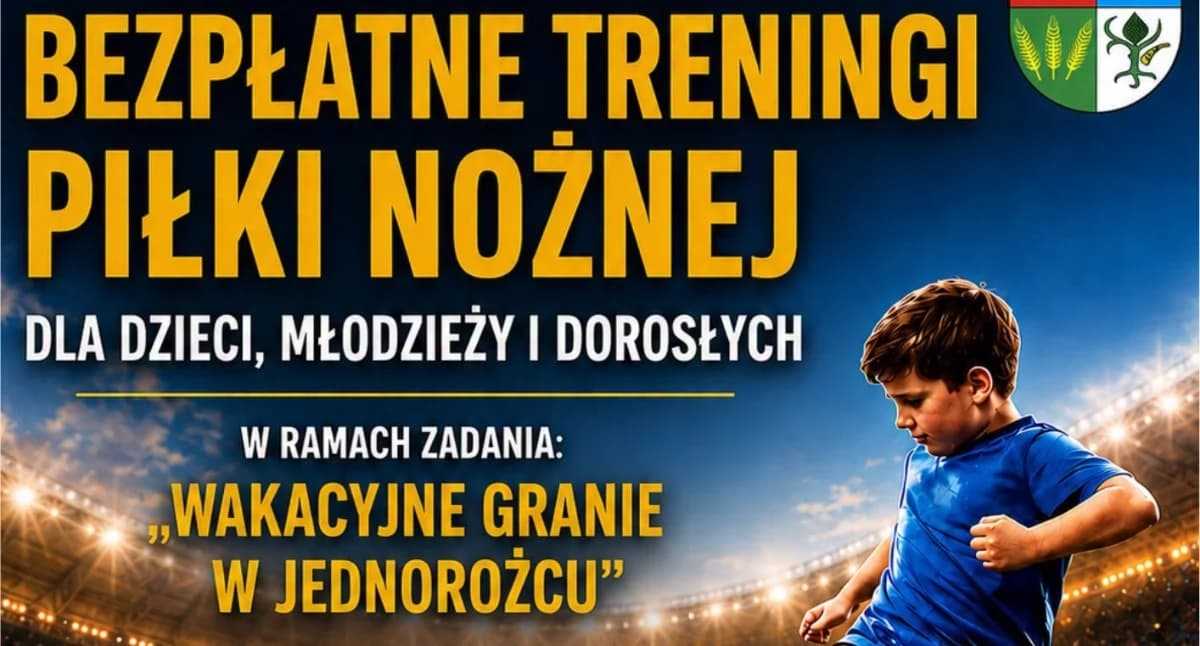 Bezpłatne treningi piłkarskie w Jednorożcu. Rusza projekt „Wakacyjne granie w Jednorożcu”