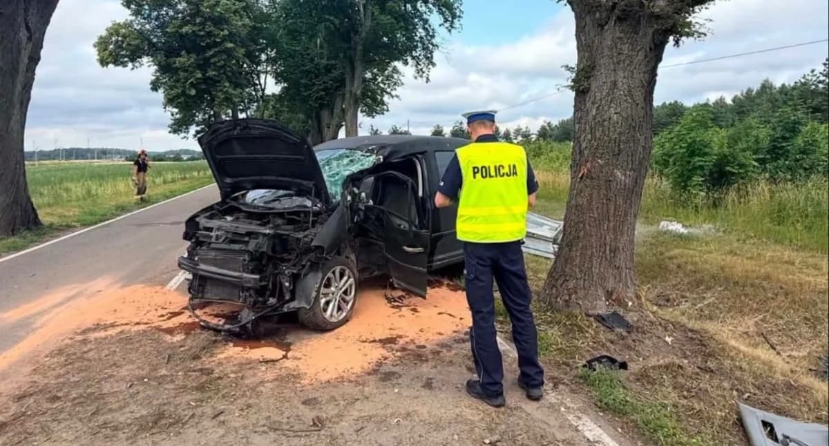Stracił panowanie nad autem i uderzył w drzewo