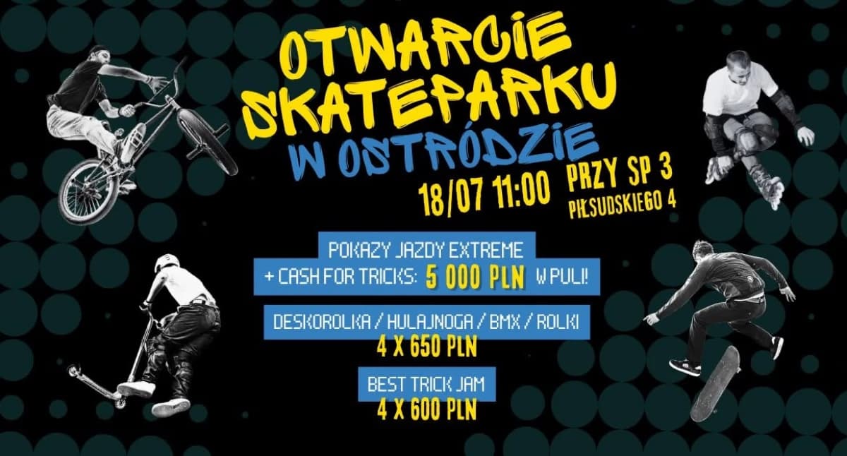 Ostróda ma nowy skatepark. W sobotę otwarcie