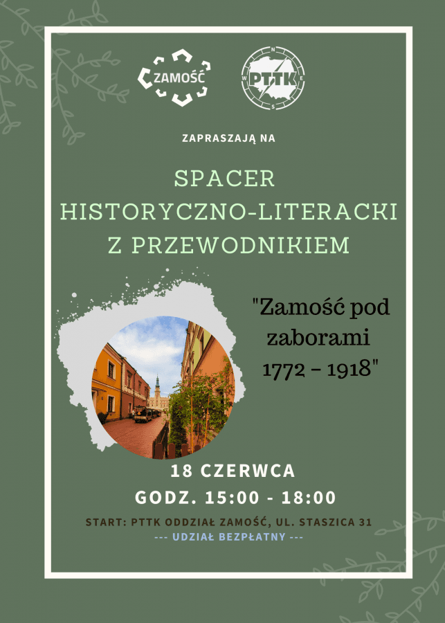 „Zamość pod zaborami” – bezpłatny spacer z przewodnikiem