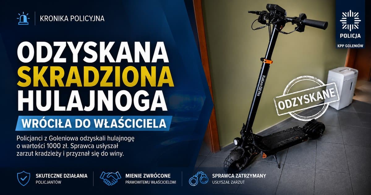 Odzyskali skradzioną hulajnogę.