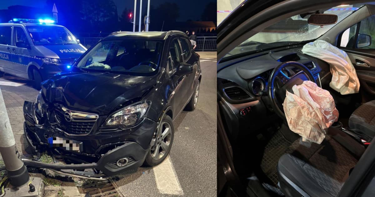 Pijany 81-latek rozbił auto o latarnię. Próbował jeszcze uciec