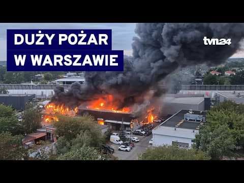Pożar warsztatu samochodowego. Kłęby dymu nad Warszawą @TVN24
