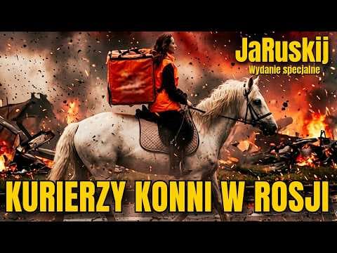 Kurierzy konni kopytami stukają o ulicę.