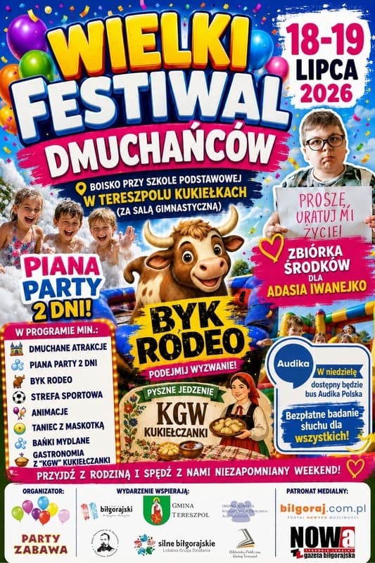 Wielki Festiwal Dmuchańców Tereszpol-Kukiełki, boisko szkolne