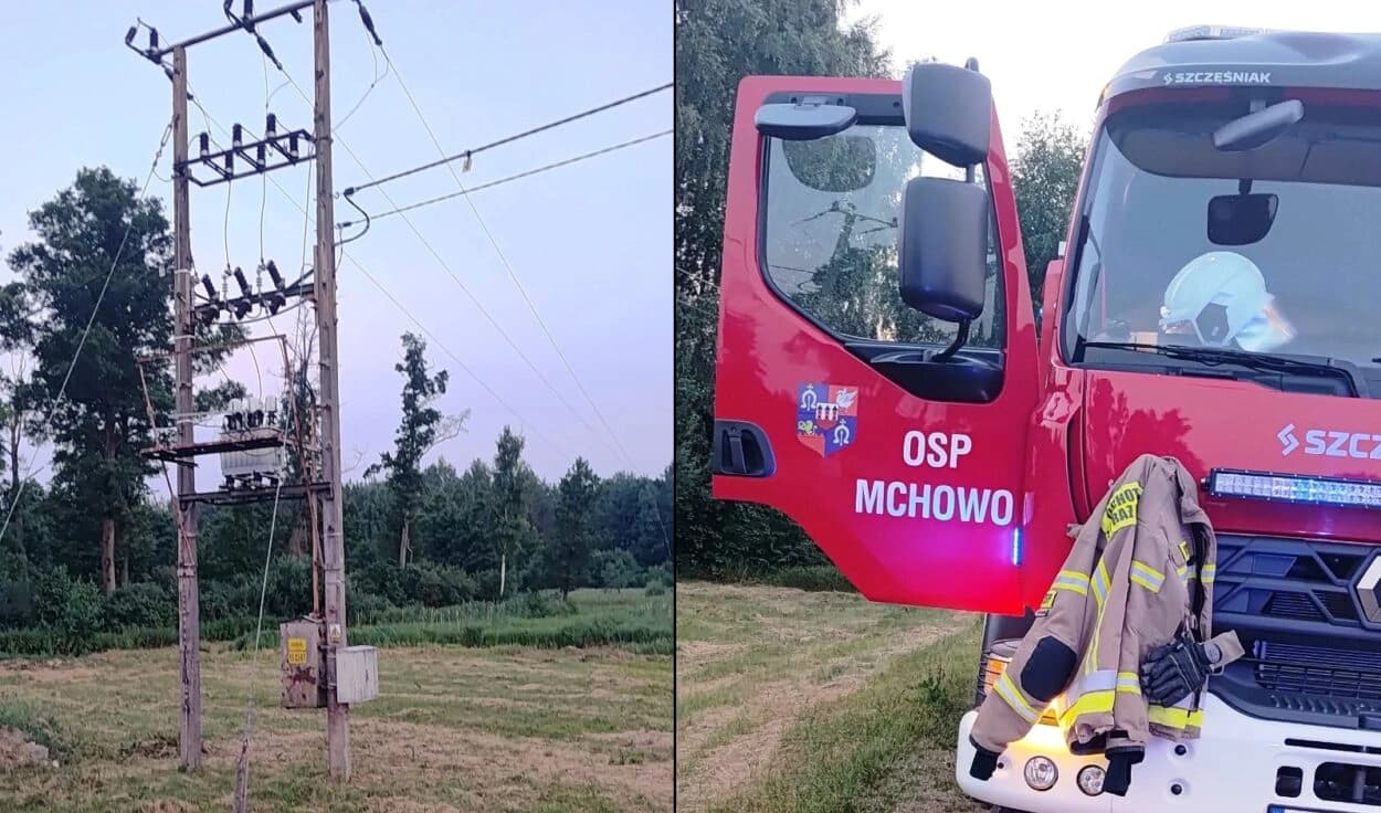 Pożar transformatora w Zakociu. Na miejsce wezwano strażaków i pogotowie energetyczne
