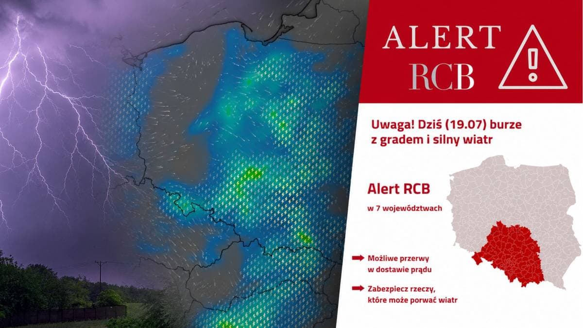 Nadciągają gwałtowne burze. RCB rozsyła alerty do mieszkańców