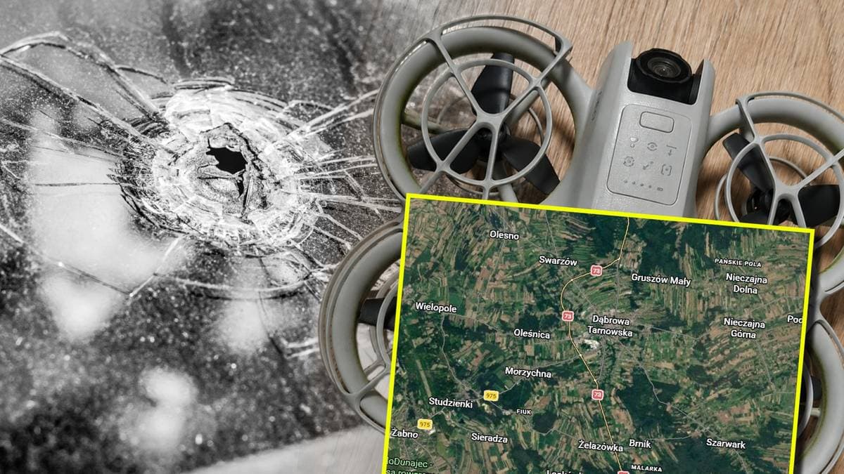 Dron uderzył w jej samochód. Chwile grozy na drodze