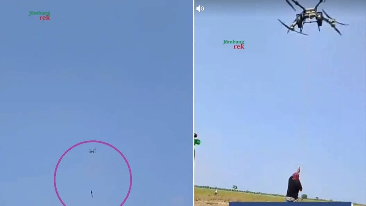 Dron zabrał pracownika z pola. Nagranie stało się viralem