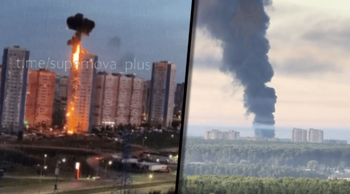 Wielki nalot dronów na Rosję. "Czarny dym dotarł do Moskwy"