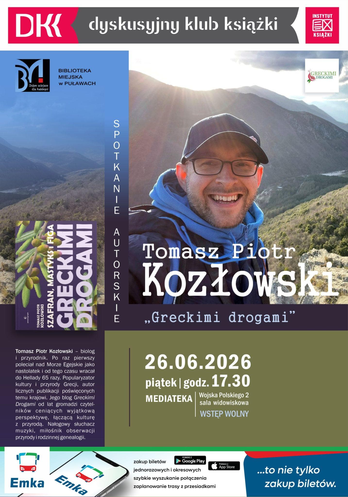 Spotkanie autorskie z Tomaszem Piotrem Kozłowskim w Mediatece