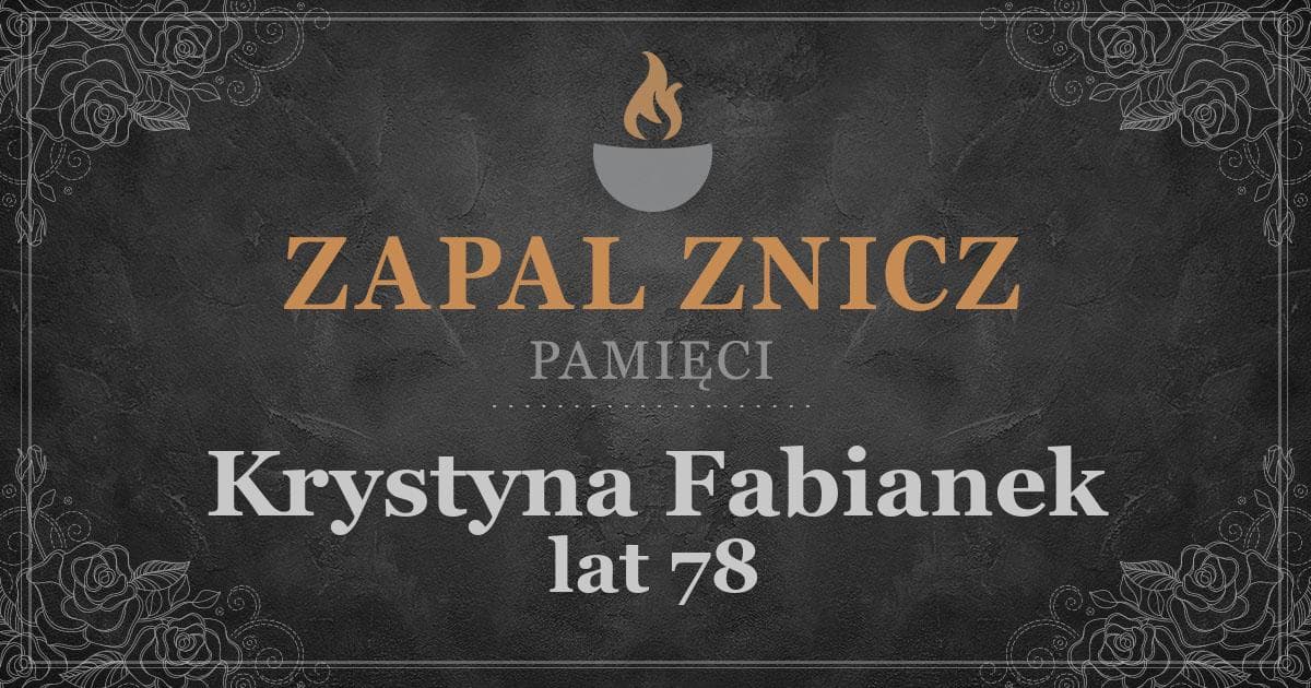 ŚPKrystyna Fabianekżyła lat 78Zapalonych zniczy (4)
