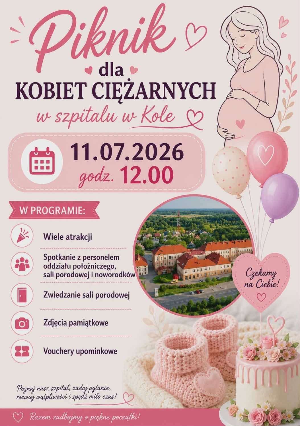 Piknik dla kobiet ciężarnych w szpitalu w Kole