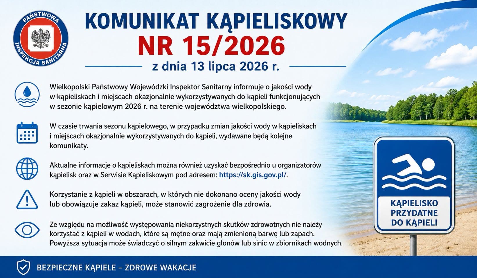 KOMUNIKAT KĄPIELISKOWY NR 15/2026