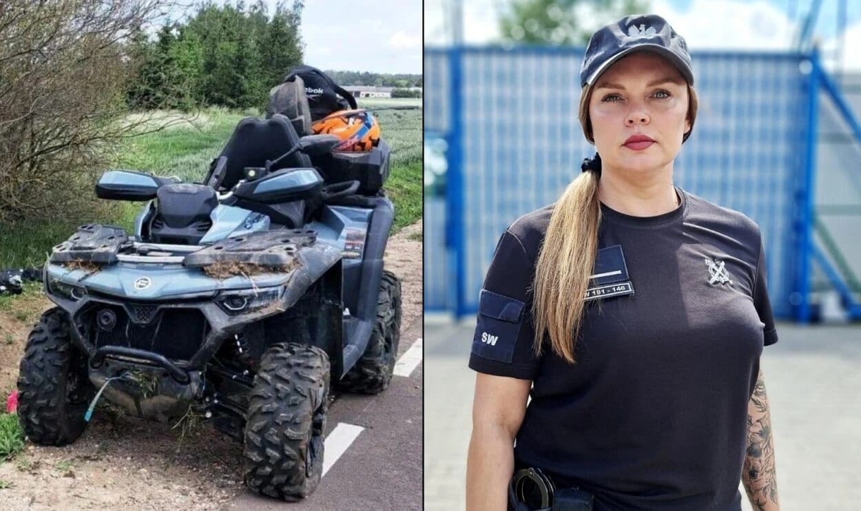 Wypadek quada na trasie Przasnysz – Karwacz i pomoc funkcjonariuszki
