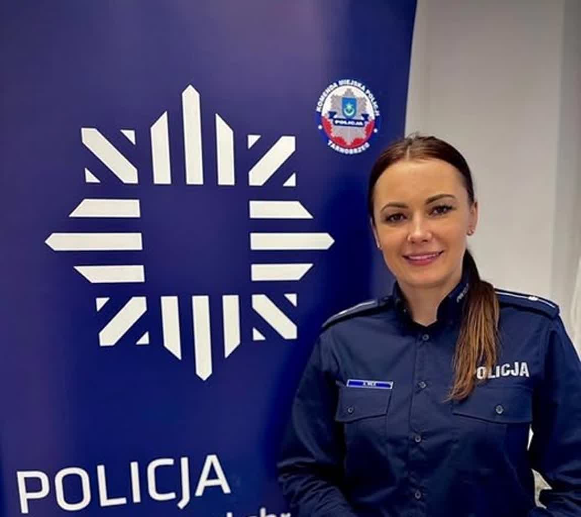 Mł. asp. Agnieszka Wilk, rzecznik prasowy komendanta miejskiego policji w Tarnobrzegu