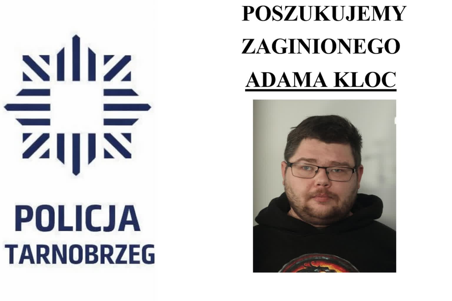 Tarnobrzeg. Poszukiwania zaginionego, 35-letniego Adama Kloca