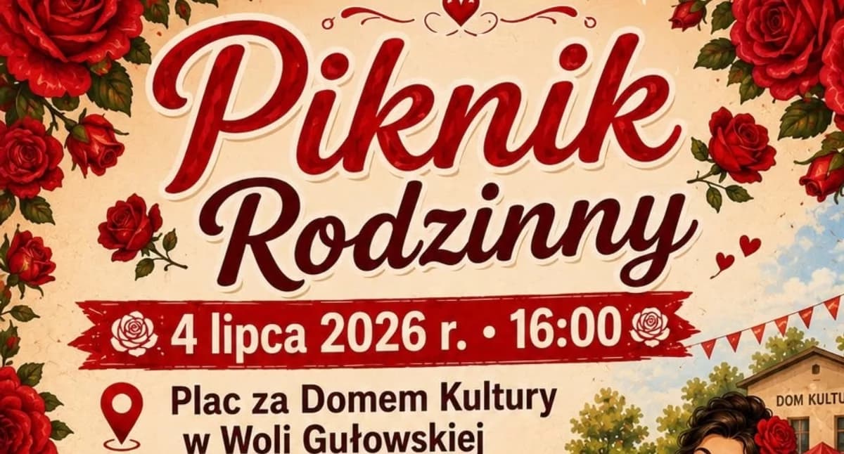 Piknik Rodzinny w Woli Gułowskiej. KGW „Róża” zaprasza na popołudnie pełne atrakcji i wieczorną zabawę
