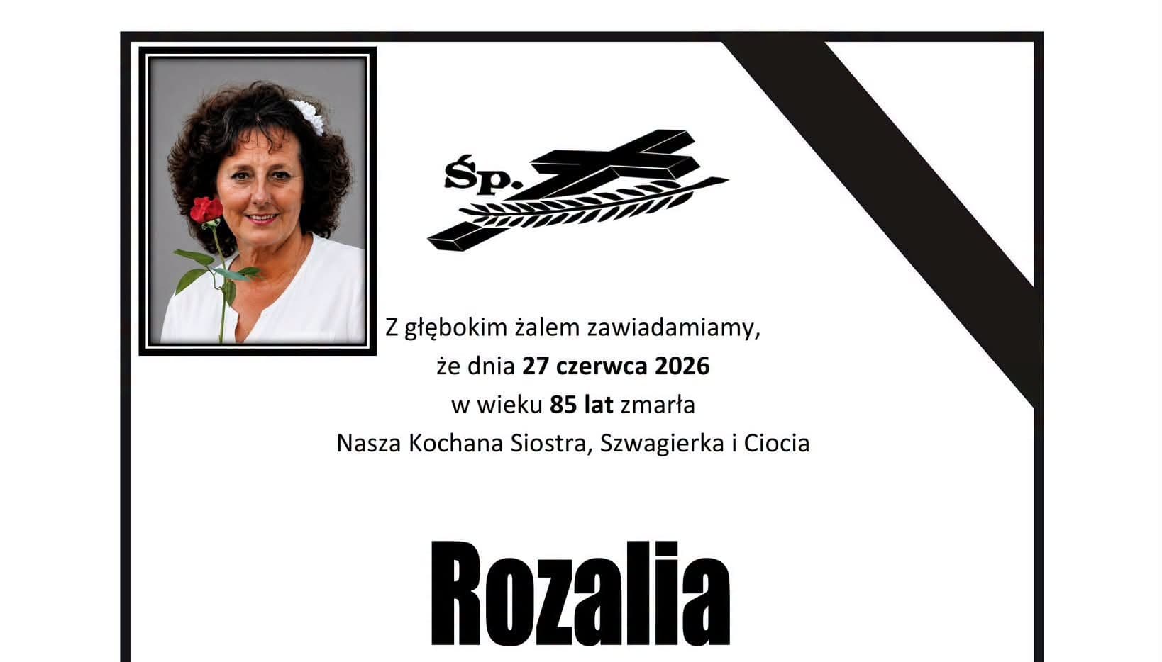 Zmarła Rozalia Trela. Uroczystości pogrzebowe odbędą się w Łącku