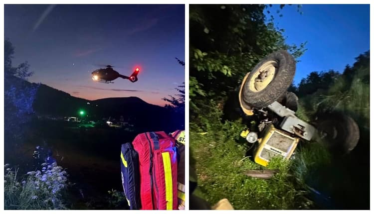 Traktor przewrócił się podczas prac polowych. Ranny rolnik trafił do szpitala śmigłowcem LPR