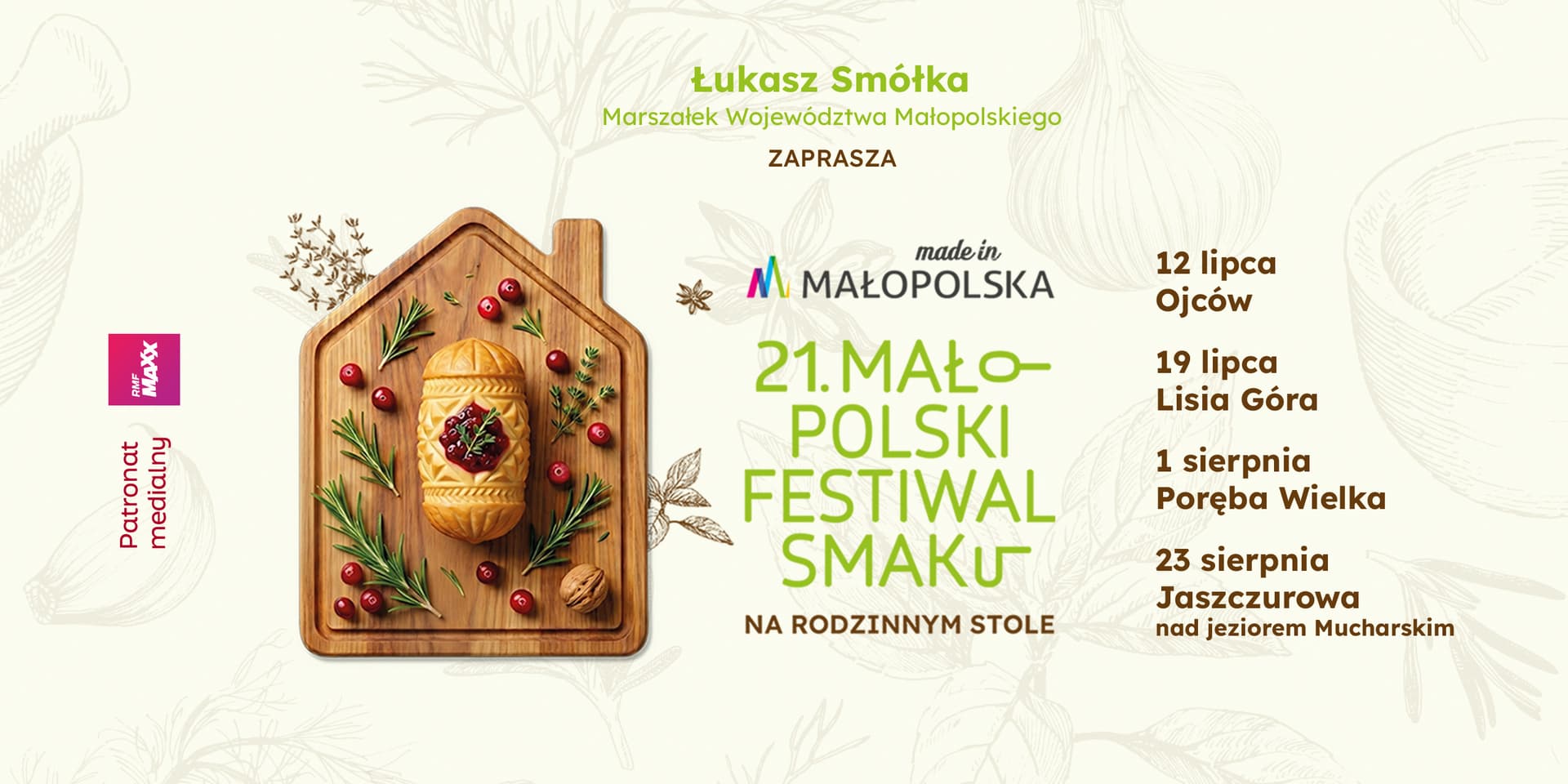 Smaki, które łączą. Emocje, które zostają. Rusza 21. Małopolski Festiwal Smaku. Na rodzinnym stole