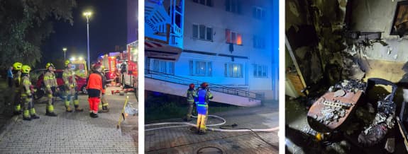 Pożar mieszkania na pierwszym piętrze. Ewakuowano 20 osób