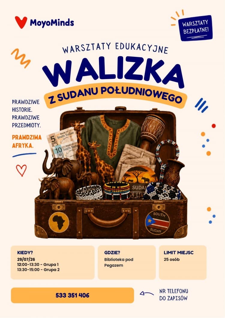 Walizka z Sudanu Południowego. Zajęcia dla dzieci w bibliotekach