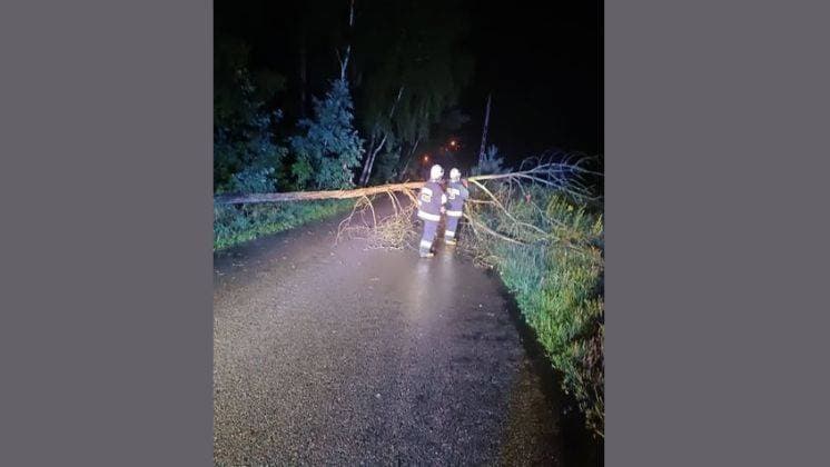 Ulewa i porywisty wiatr. Interwencje straży pożarnej
