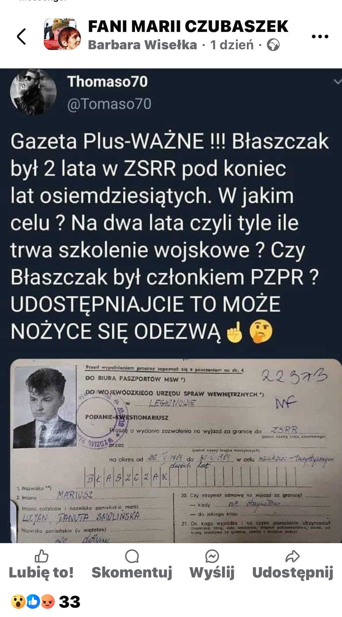 @mblaszczak co Pan robił w ZSRR? Państwo Dziennikarze pytajcie M. Błaszczaka o ten temat.😎 https://t.co/lJtOqsJCVf