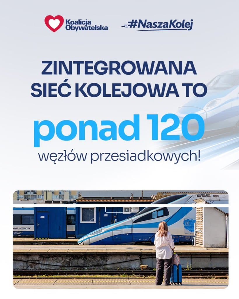 Zintegrowana Sieć Kolejowa to ponad 120 węzłów przesiadkowych! 🇵🇱🚄 #NaszaKolej