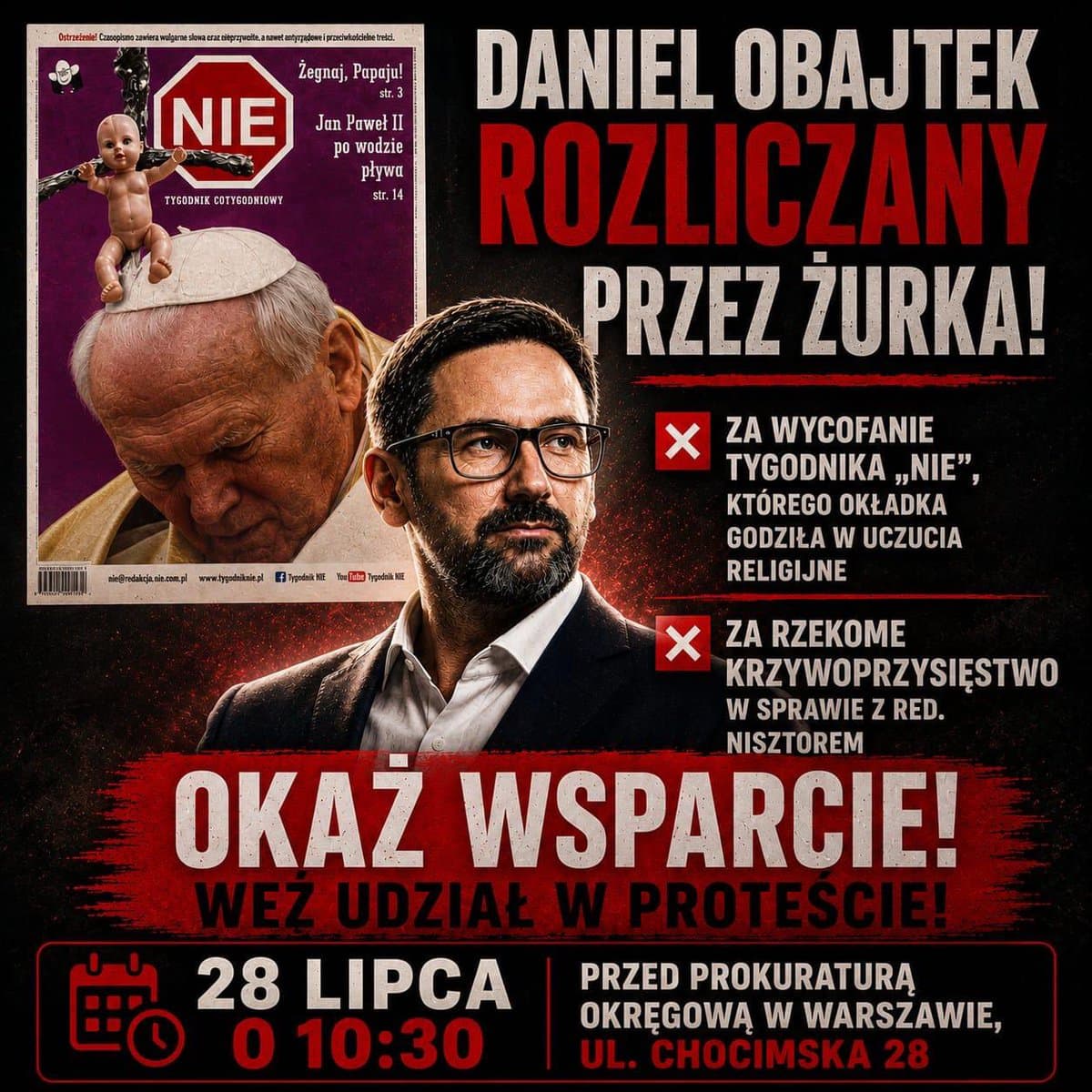 Polityczna motywacja i niszczenie człowieka. @DanielObajtek i tak wygra! Pełne wsparcie! https://t.co/gJOwh2he7w