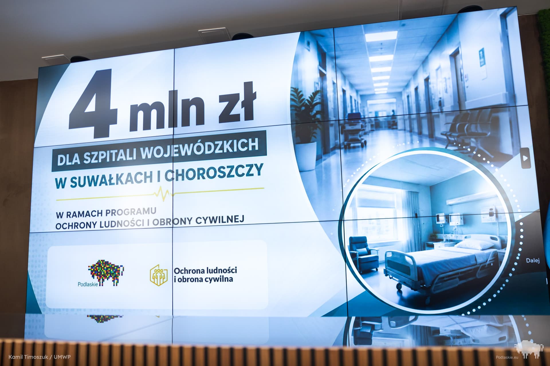 4 mln zł dla szpitali w Choroszczy i Suwałkach na przygotowanie dokumentacji do budowy miejsc schronienia
