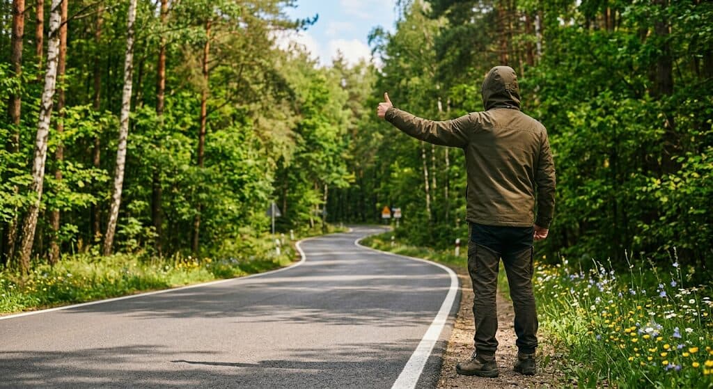 Los tak chciał. Poszukiwany łapał autostop, podwieźli go policjanci na komendę