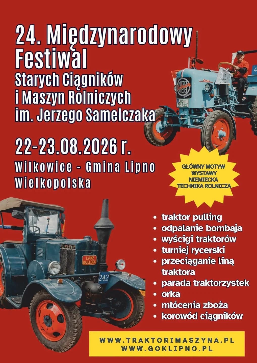 Nadchodzi 24. Międzynarodowy Festiwal Starych Ciągników w Wilkowicach