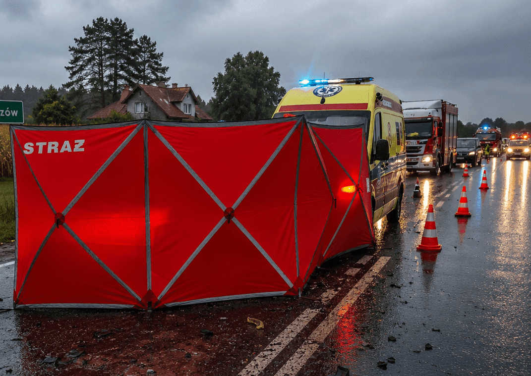Tragedia pod Jaworem. Kierowca osobówki przeciął drogę motocykliście, mężczyzna zginął na miejscu