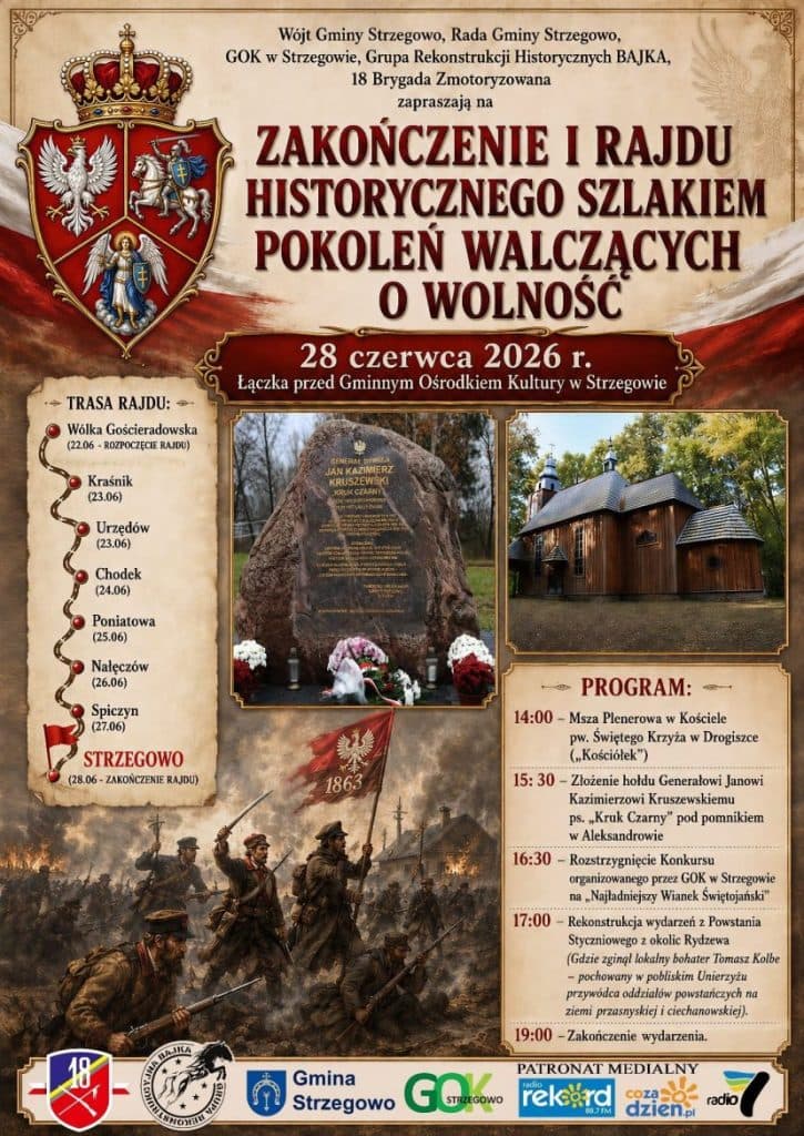 Historyczny rajd dobiegnie końca. Strzegowo zaprasza na rekonstrukcję powstania
