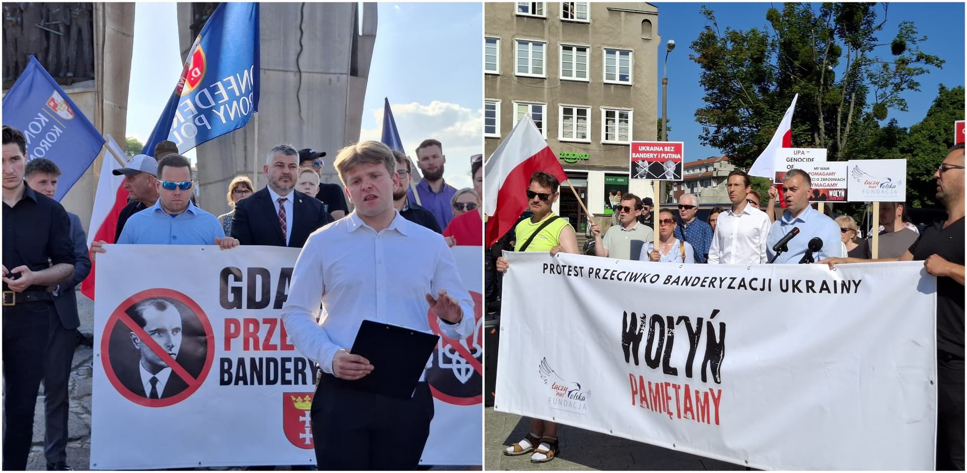 Protest na Targu Rybnym w Gdańsku. „Nie zgadzamy się na upamiętnianie Bandery”