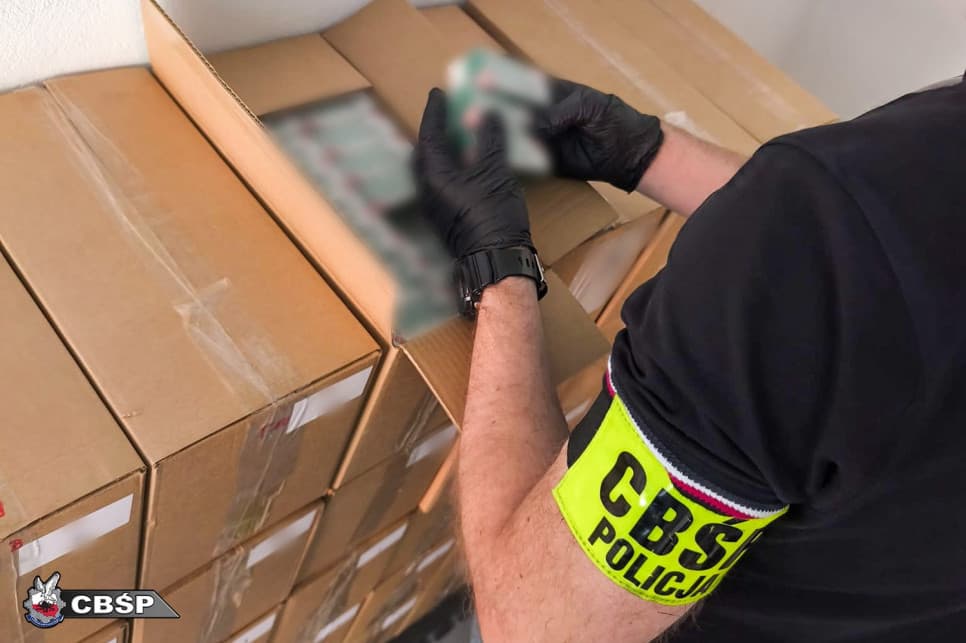 CBŚP rozbiło gang produkujący nielegalne leki. Przejęto pięć palet preparatów