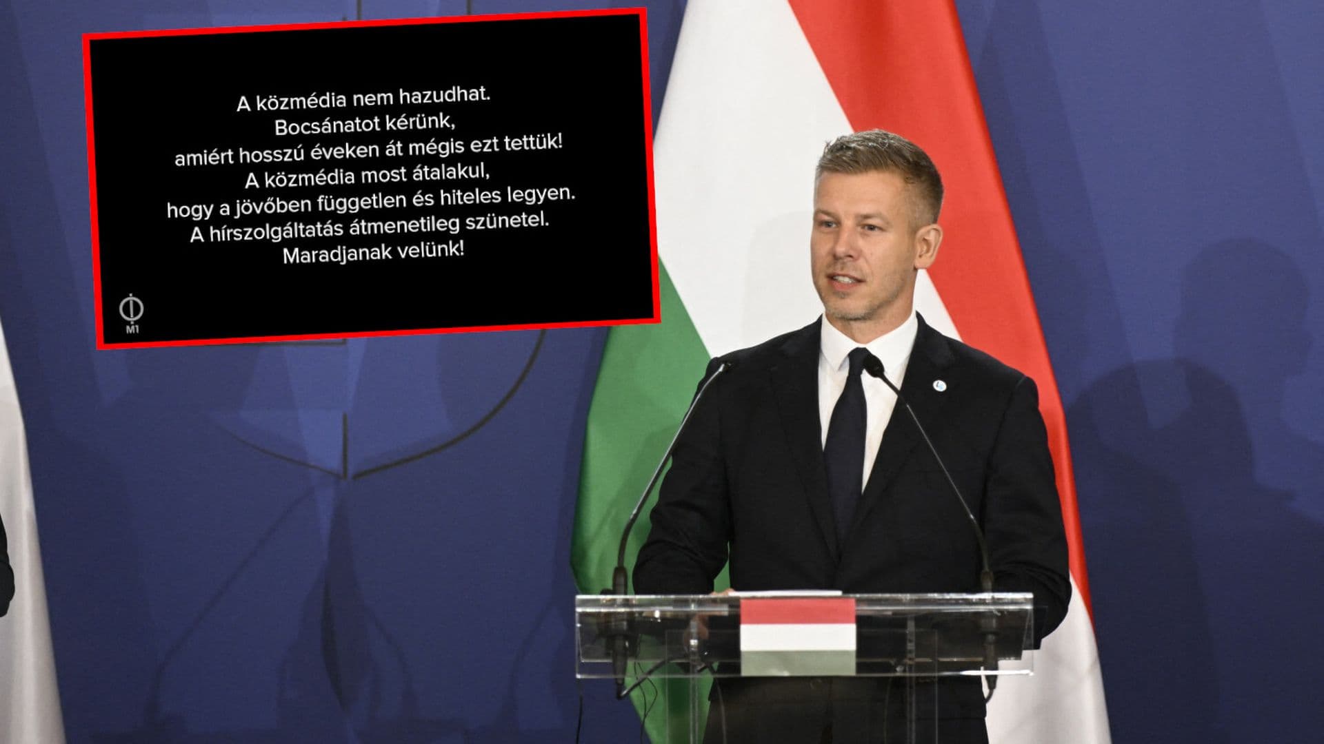 Węgierska telewizja publiczna wstrzymała nadawanie. Widzowie zobaczyli taki komunikat
