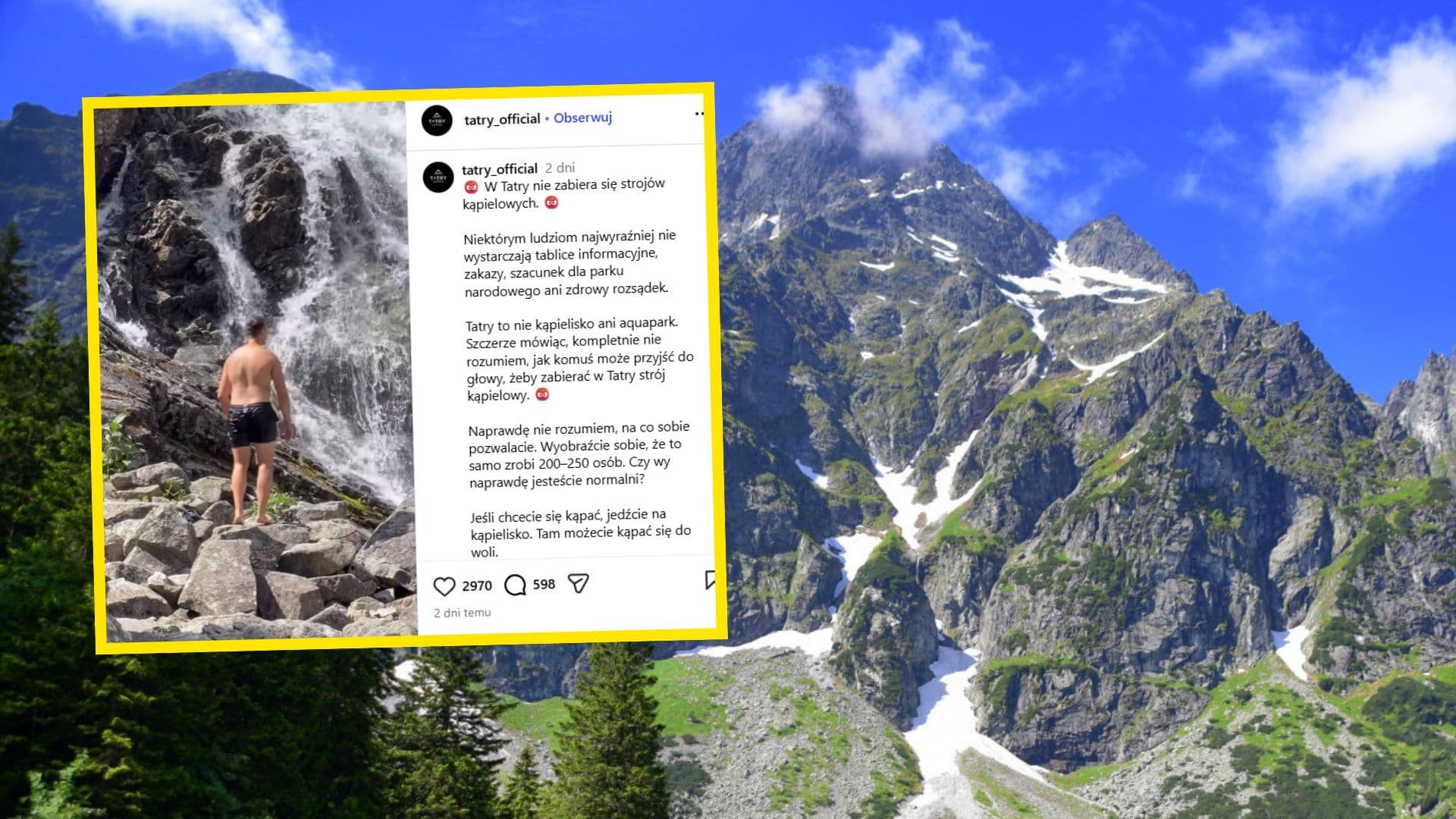 „Gdzie wasz zdrowy rozsądek?”. Zdjęcie turysty w Tatrach wywołało burzę w sieci