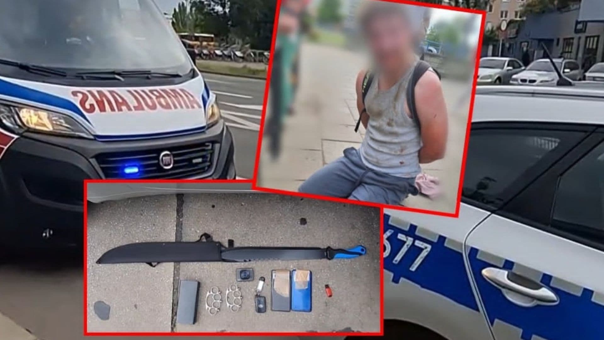 Atak na policjantów CBZC w Warszawie. To sprawca miał przy sobie, jest nagranie